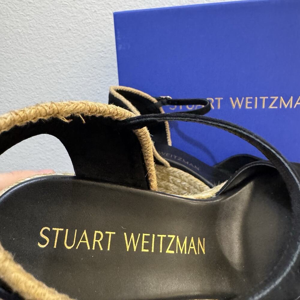 Stuart Weitzman Mirela II Espadrille Wedge Black Size 11 - Picture 8 of 16